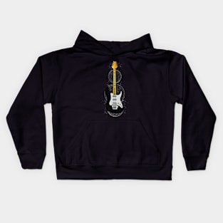 3 line ball and gold guitar Kids Hoodie